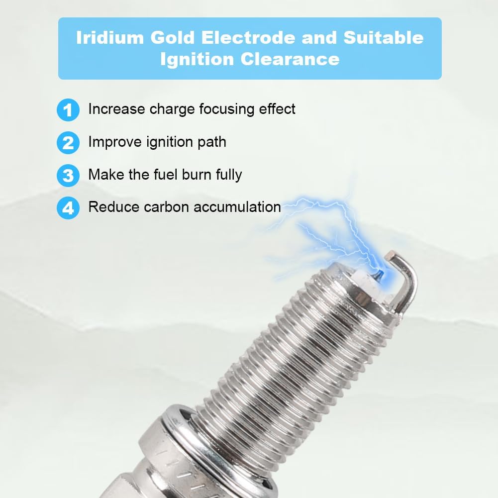 JDMON Set of 4 Ignition Coils Pack with Spark Plugs Compatible with Acura ILX TLX, Honda Accord CR-V 2.4L L4 2013 2014 2015 2016 2017 2018 2019 2020 Replacement for UF712 305205A2A01
