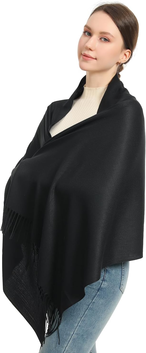 Women Winter Scarf Warm Soft Cashmere Feel Giant Shawl Wrap Stole - Image 2