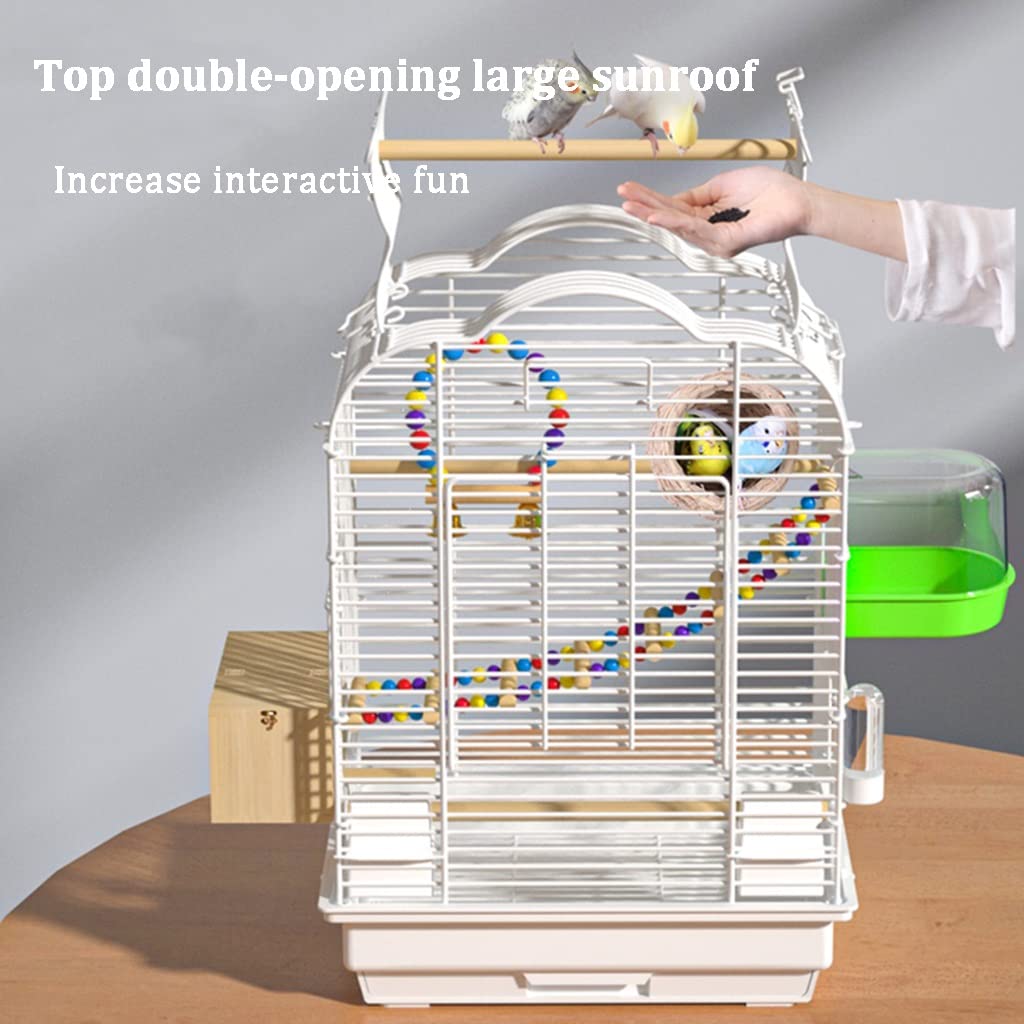 Jaulas para palomas para jaula interior de pájaros cacatúa, pajarera de hierro de acero, jaula de pájaros para mascotas, con bandeja, paloma, caja nido de palomas fácil de instalar