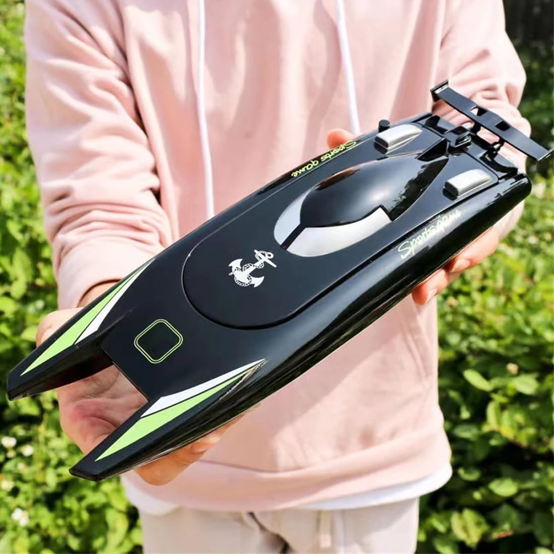 NULA Barca da corsa RC 30 Km/h per adulti, barca radiocomandata con doppio motore, 2,4 GHz, scafo impermeabile ad alta velocità, 25 minuti, durata della batteria 32 cm RTR