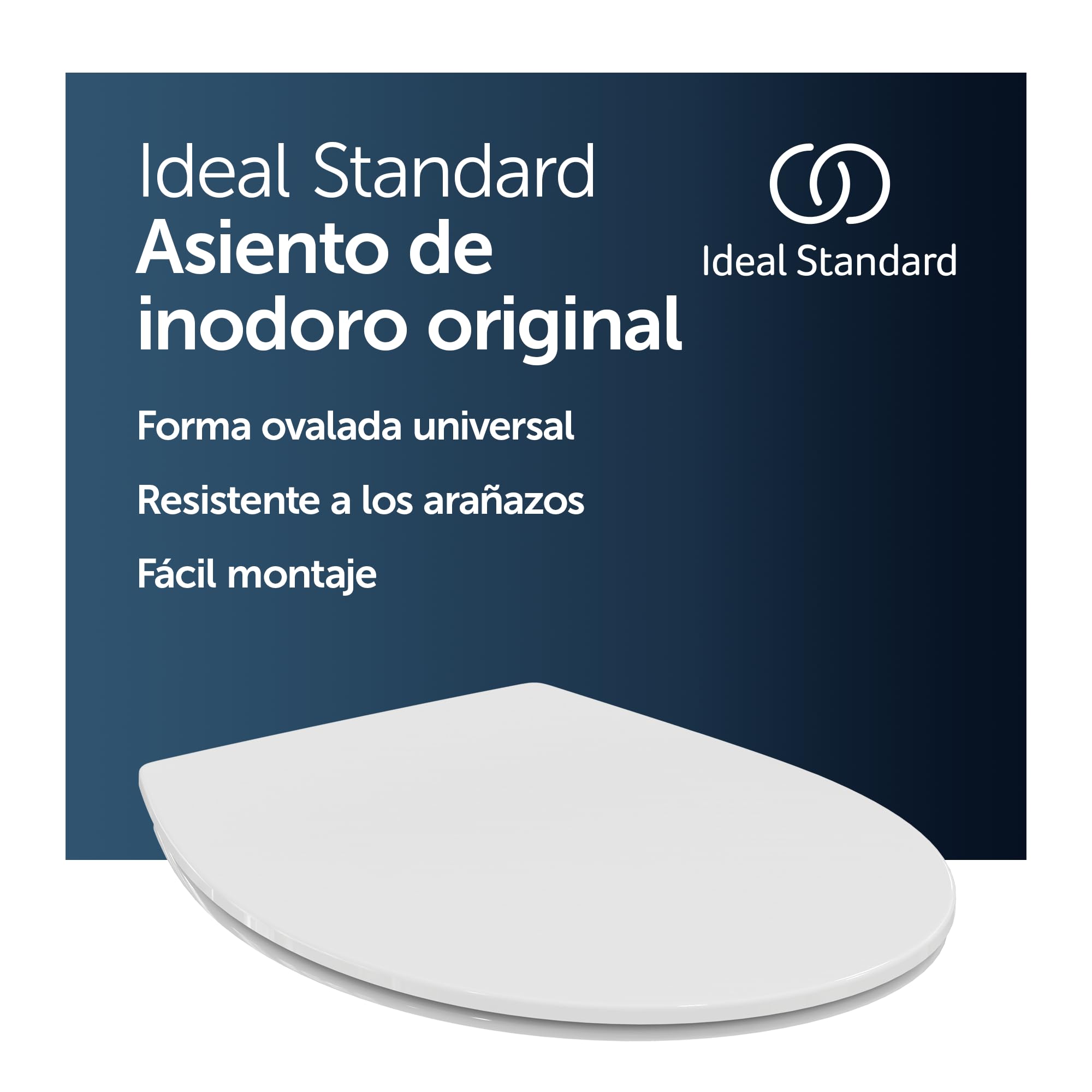 Ideal Standard Eurovit Universal asiento de WC ovalado clásico - Blanco | Asiento de inodoro universal, E131701