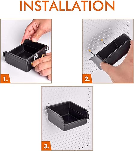 Miniatura 3 de Juego de cubos con ganchos y bucles para tablero de clavijas, variedad de accesorios organizadores y ganchos, kit de sistema de almacenamiento de