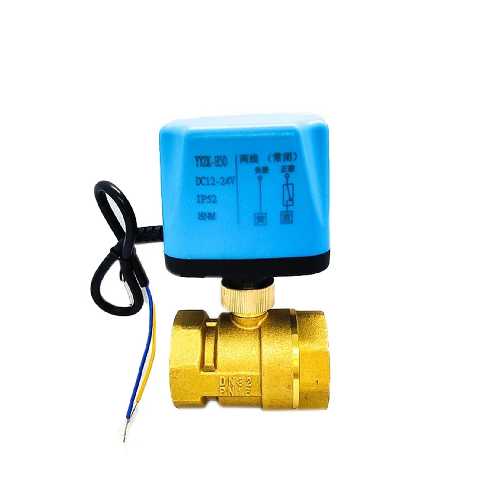KKCZOFMJ 1" Normally Closed/Open Motorized Ball Valve 220V 12V 24V 2-Wire Brass Electric Ball Valve Replace Solenoid Valve(220VAC)