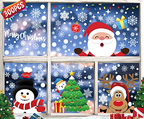 Noël Autocollants Fenetre, Autocollants pour Fenêtre, Fenetre NoëL Décoration, Stickers Noel Fenetre Mignonne Renne Père Noël, Stickers Noel Fenetre Statique, Hiver Decoration Fenetre Réutilisables