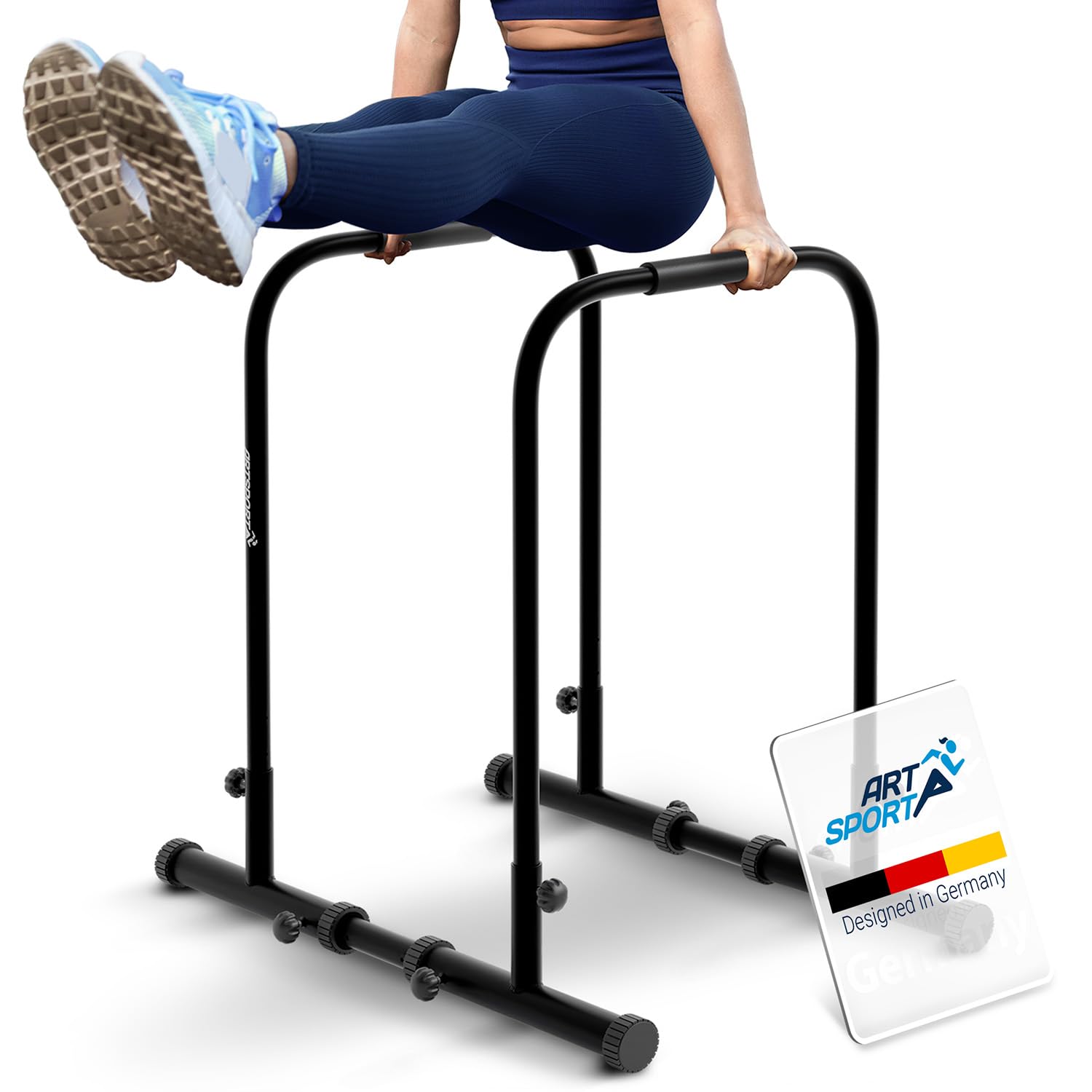 ArtSport Sbarra per Dips - Stazione Dip fino a 500 kg - Maniglie Push Up - Barra Fitness Regolabile - Push Up Bar Casa - Nero