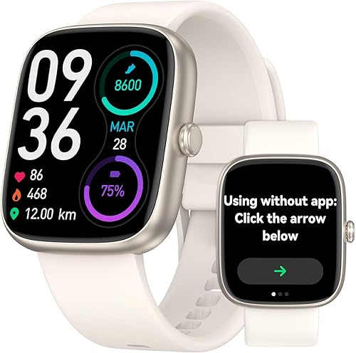 DAVIKO Reloj podómetro, no requiere aplicación/teléfono, pantalla de 1.83 pulgadas, relojes inteligentes con podómetro, calorías y contador de