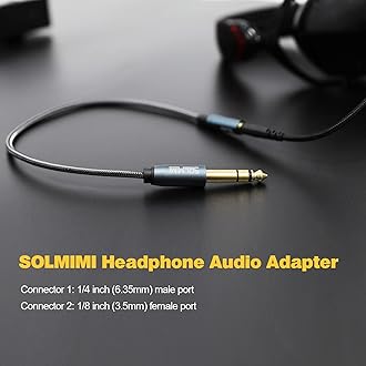 1/4 to 3.5mm Headphone Adapter, 1/4 to 1/8 6.35mm Male to 3.5mm Female TRS Stereo Audio Adapter Cable for Headphone Mixer Guitar Piano Keyboard Amplifier Speaker and More - 1 Feet