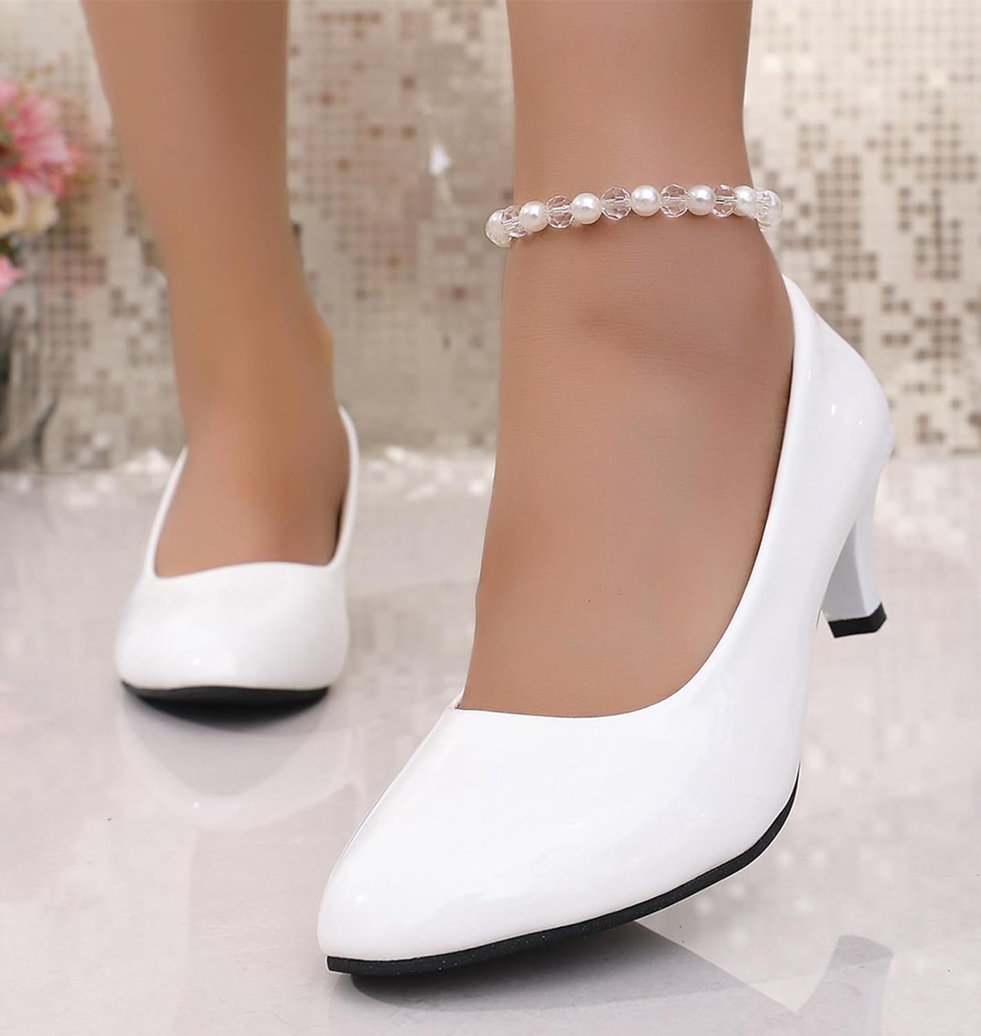 Women's Low Kitten Heel Pumps Round Toe Comfortable Dress Shoes Wedding Party Work Office Dressy Pumps Shoes