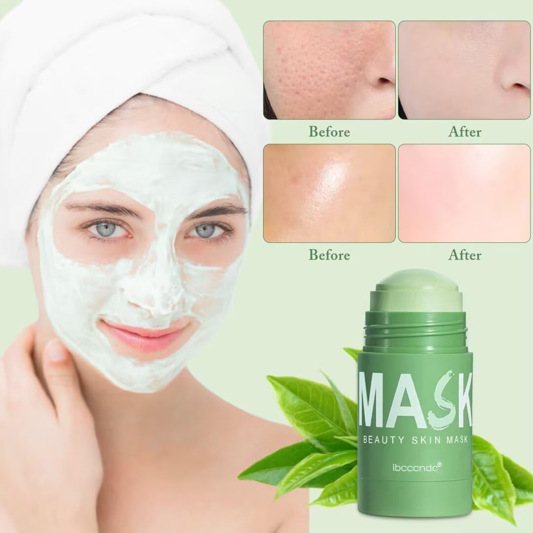 Maschera detergente profonda con tè verde per viso, maschera per la rimozione dei punti neri, maschera per la pulizia profonda senza pori, detergente, idratante, Co