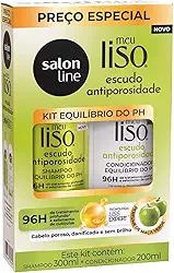 Salon Line, Kit Shampoo e Condicionador, Meu Liso Escudo Antiporosidade, Vegano - Para Cabelos Lisos, 2 Unidades