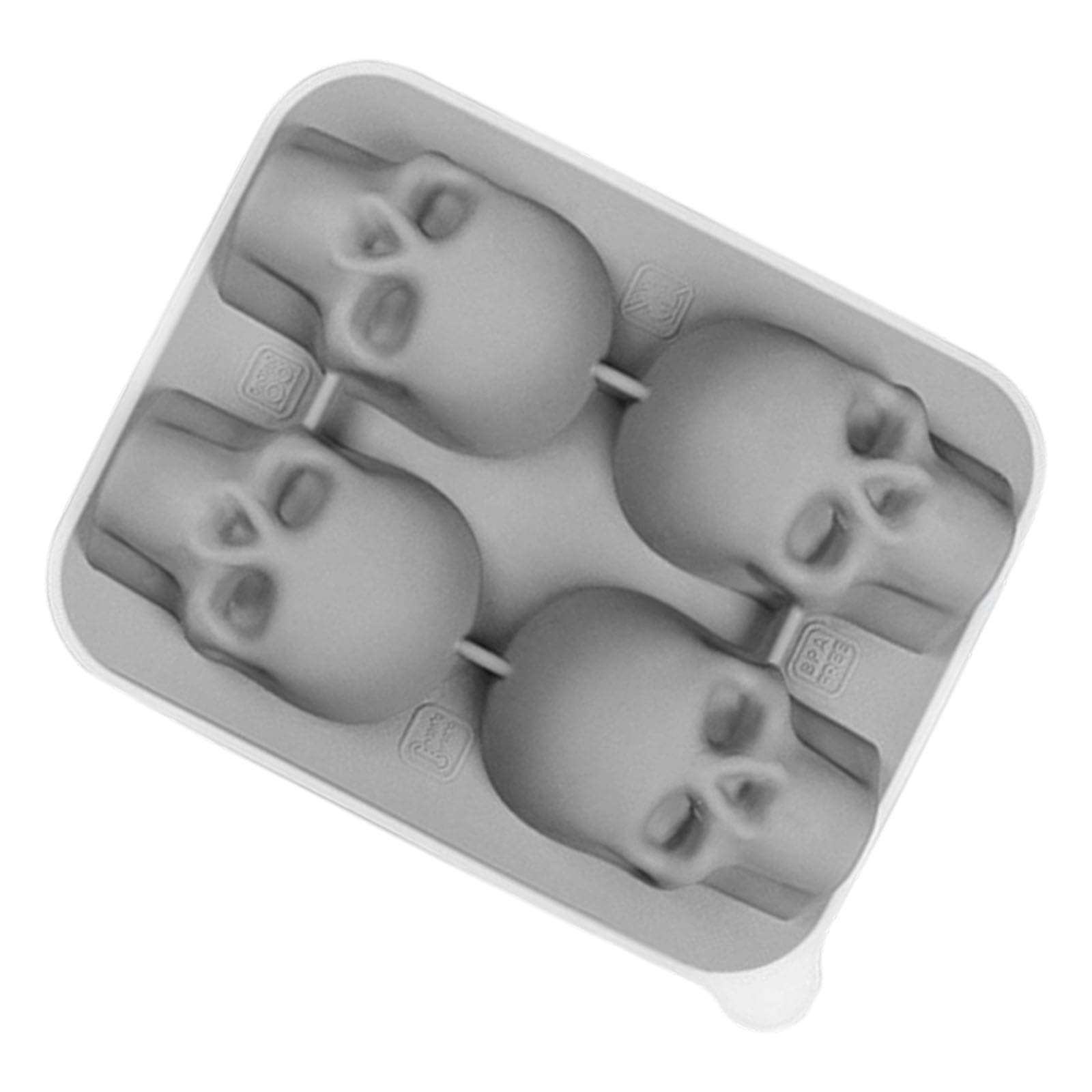 Kaeltsyn 3D Skull Silicone Ice Block Mold 4/6 Cavity Skull Block Mold Suitable for Novelty Supplies Flexible Tray