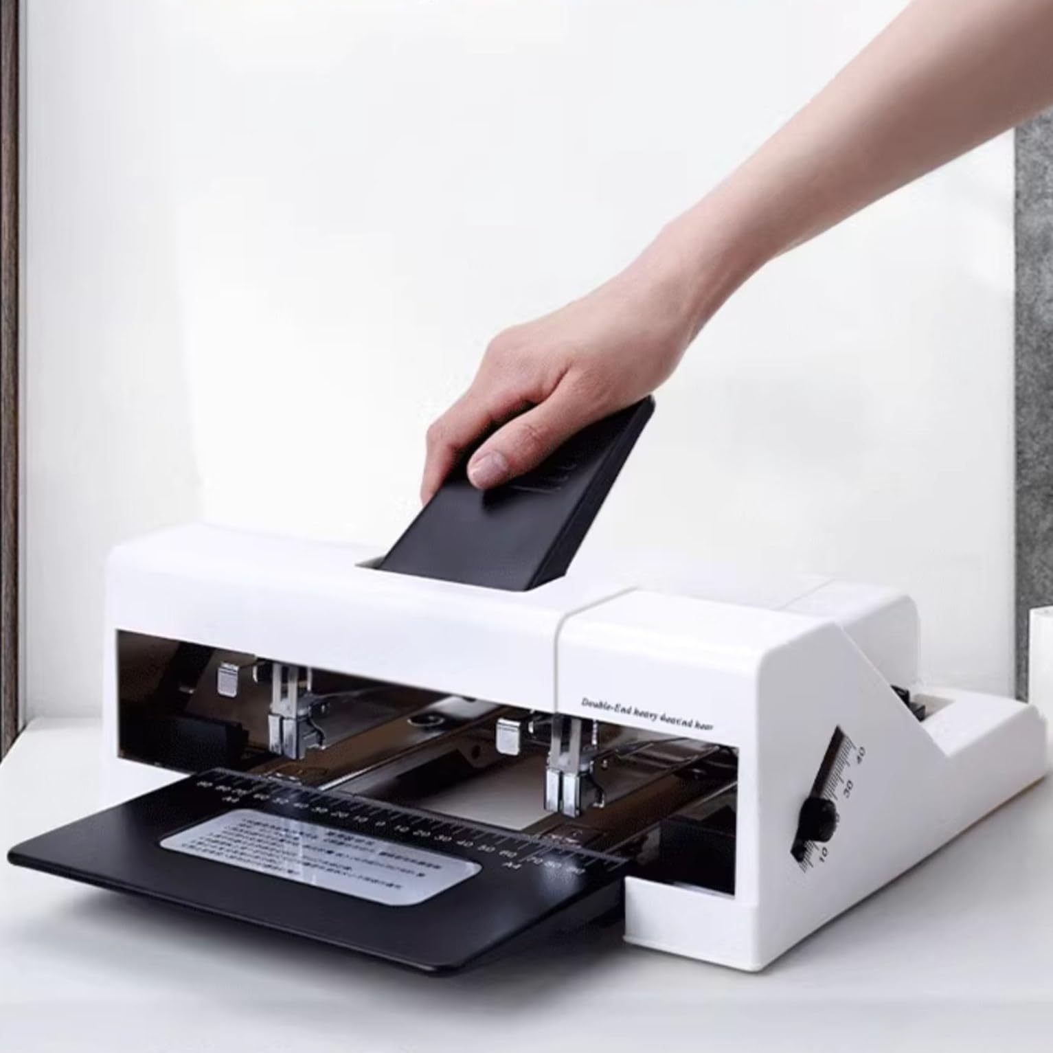 GYKOZY Stapler Heavy-Duty Double-Heads Stapler, Double-Hole Double-Nail Standard Stapler, Labor-Saving Office Stationery,Can Bind 50 Sheets