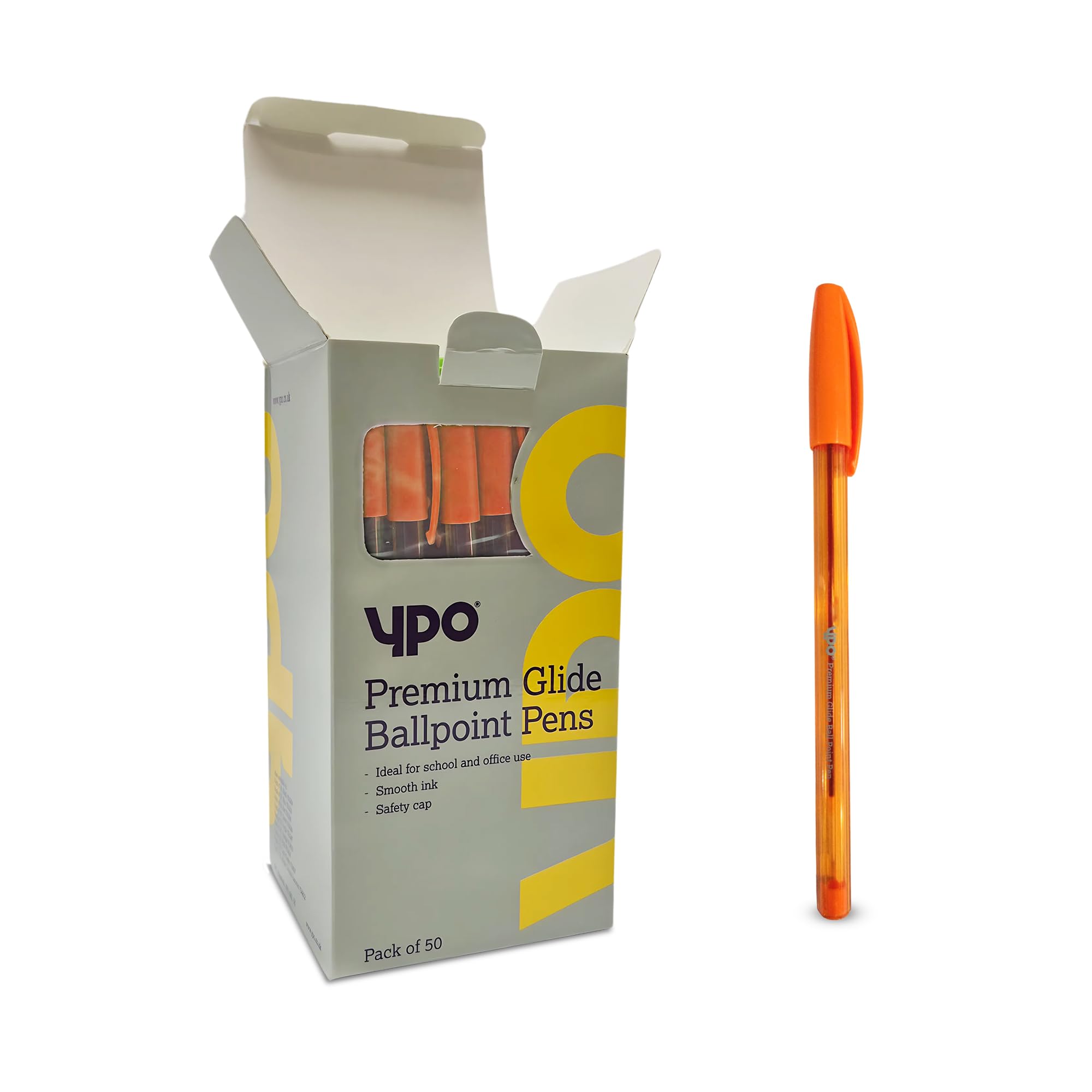 Lotus Premium Orange Ballpoint Pen – Smooth Ink Flow, Sleek Cap Design – Ideal for Office, School, or Gifting (50)