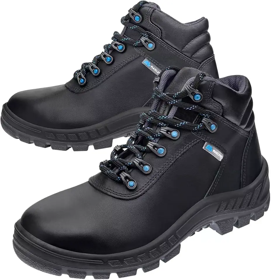 Bota botina Segurança Ocupacional EPI Marluvas Linha Premier 70B22 E BP PAZ Preto cabedal em Microfibra Bico PVC e solado Bidensidade apto uso Elétrico NR10