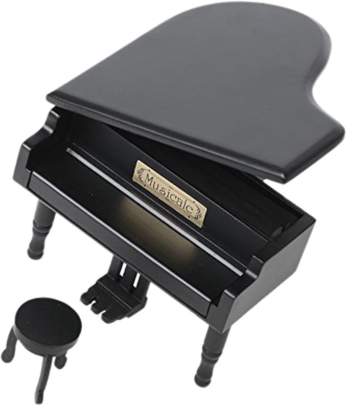 Retro WindUp Wooden Piano Musical Box,Wooden Simulation