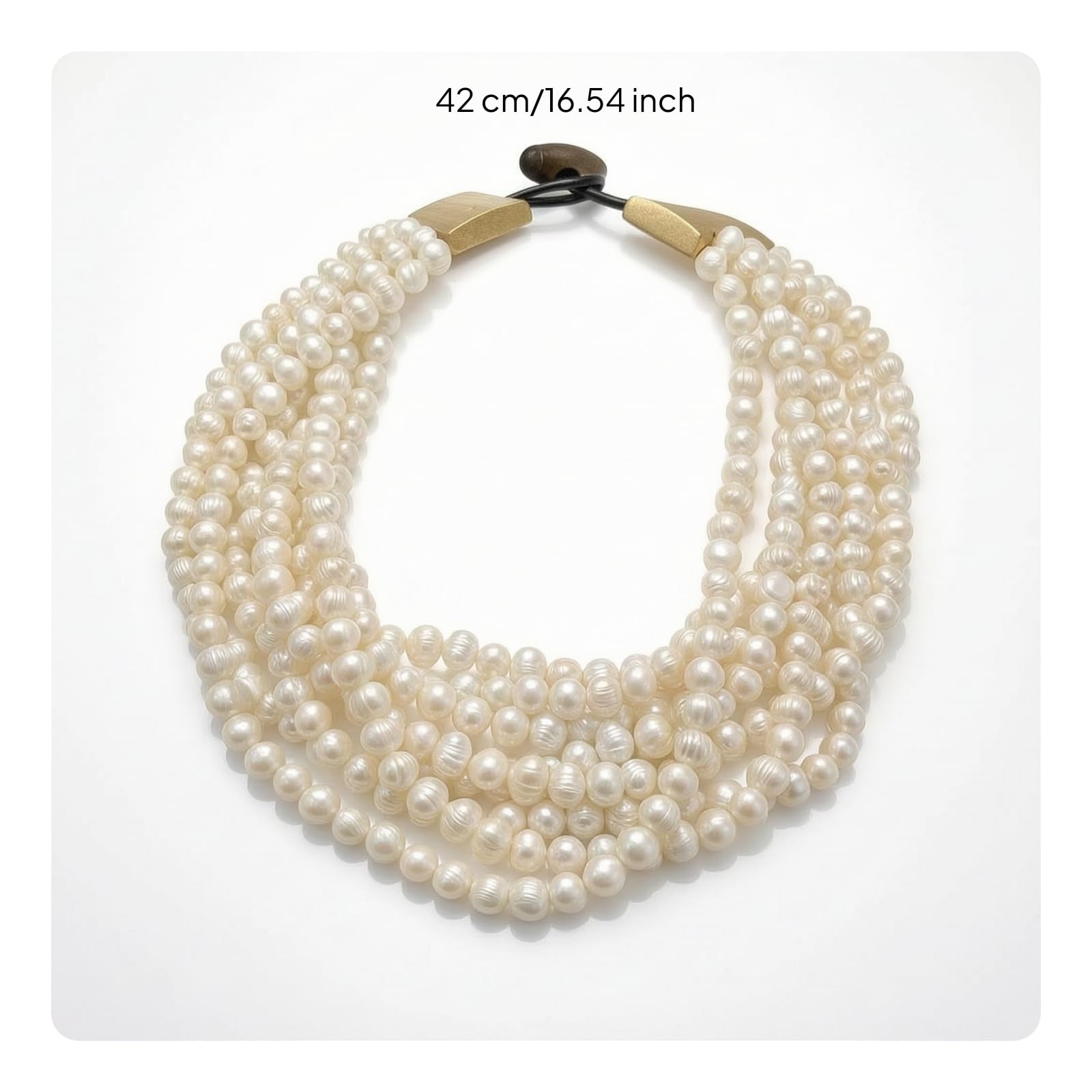 Mehrreihige Perlenkette Mehrreihig Statement-Kette mit Perlen Klassisch Collier für Damen