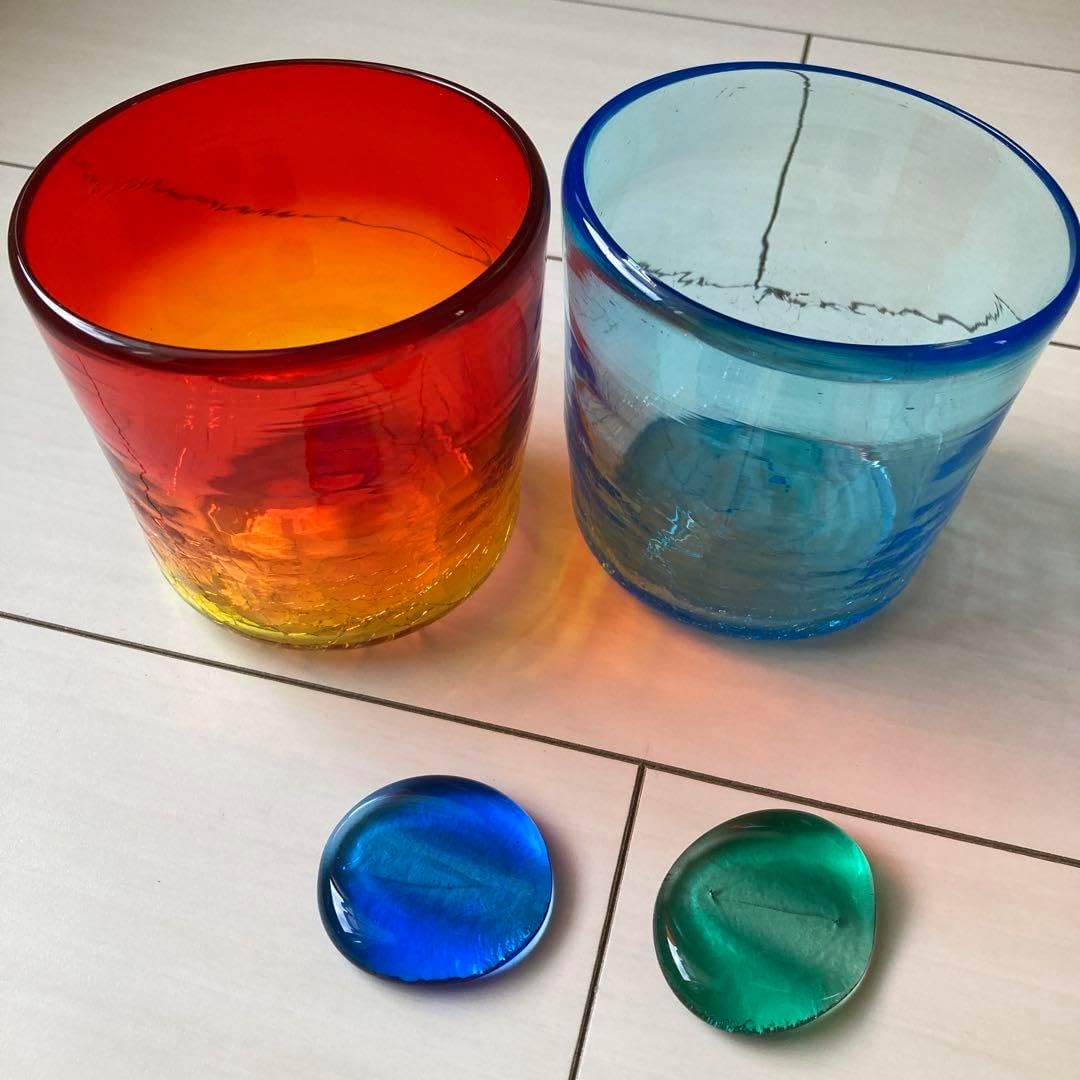 琉球グラス 琉球ガラス ペア セット ロックグラス 箸置き