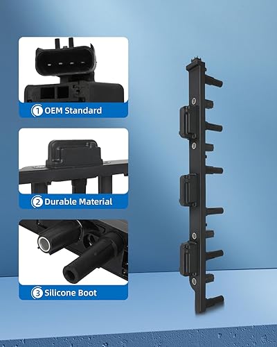 Vista 2264 de ECCPP DG500 6 bobinas de encendido con 6 bujías de iridio 3951 para Ford para Mazda para Mercury 500 Freestyle para Mariner Taurus Escape Tribute