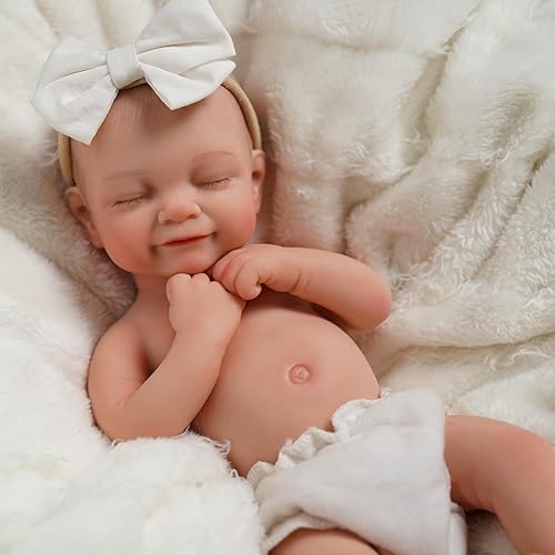 Miniatura 8 de BABESIDE Muñecas de bebé Reborn de silicona de cuerpo completo, 12 pulgadas (peso 3 libras) de silicona completa con peso realista, muñeca de bebé