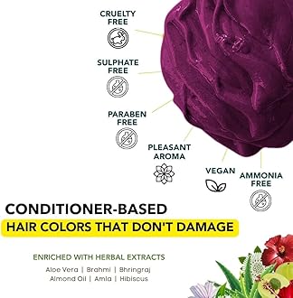 Paradyes Semi-permanent Bekaraar Burgundy DIY Conditioner Based Hair Colour infused with Aloe-vera, Bhringaraj, Brahmi, Almonds & Amla 120 gm