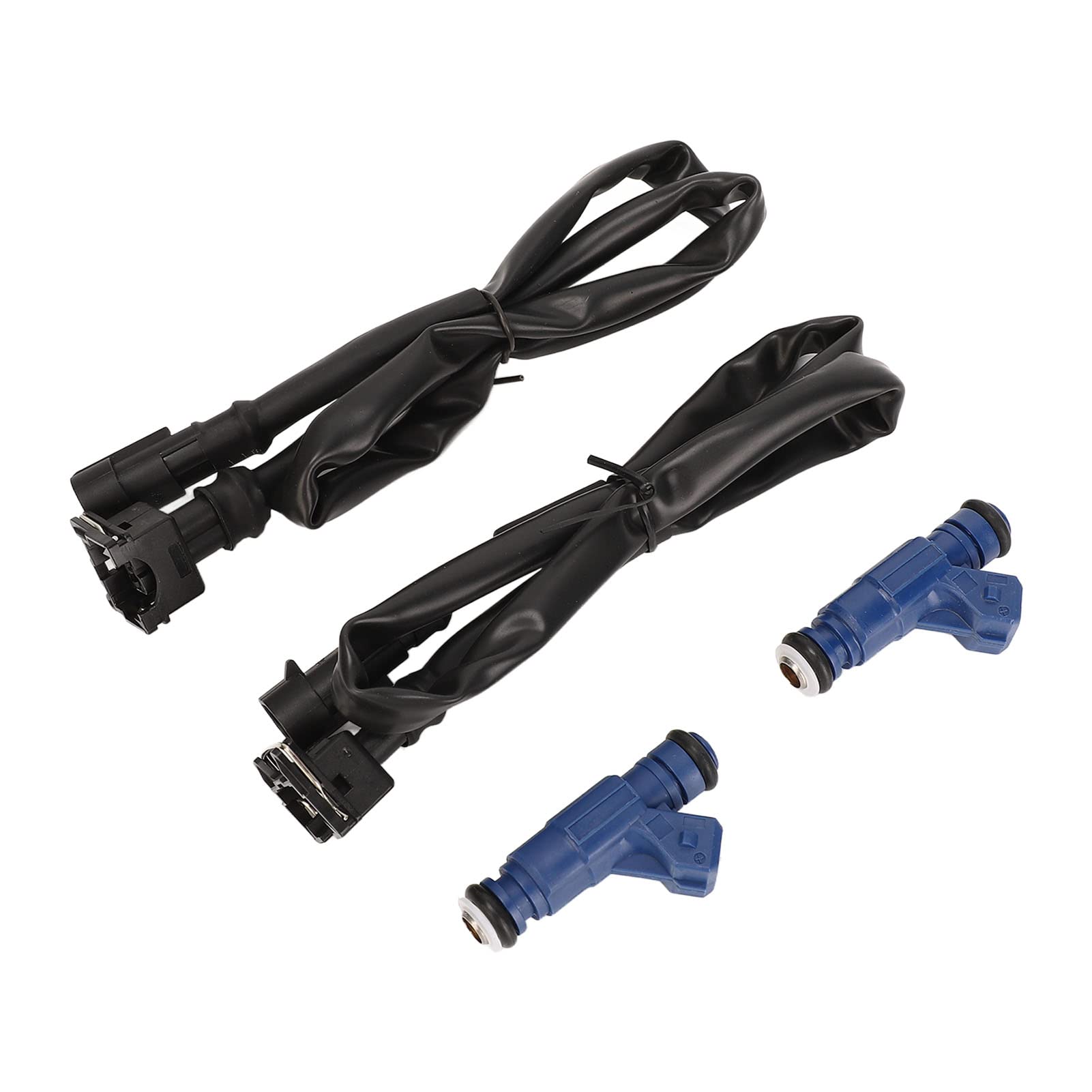 Qiilu 1202863 Zestaw Wtryskiwaczy Paliwa z Wiązką Pigtail dla Polaris Ranger 700 2005-2009 dla Polaris RZR 800 2008-2010 1253558 100-4332 0280156208 Wymiana