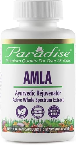 Paradise Herbs Extracto de Amla orgánico con vitamina C 60 cápsulas