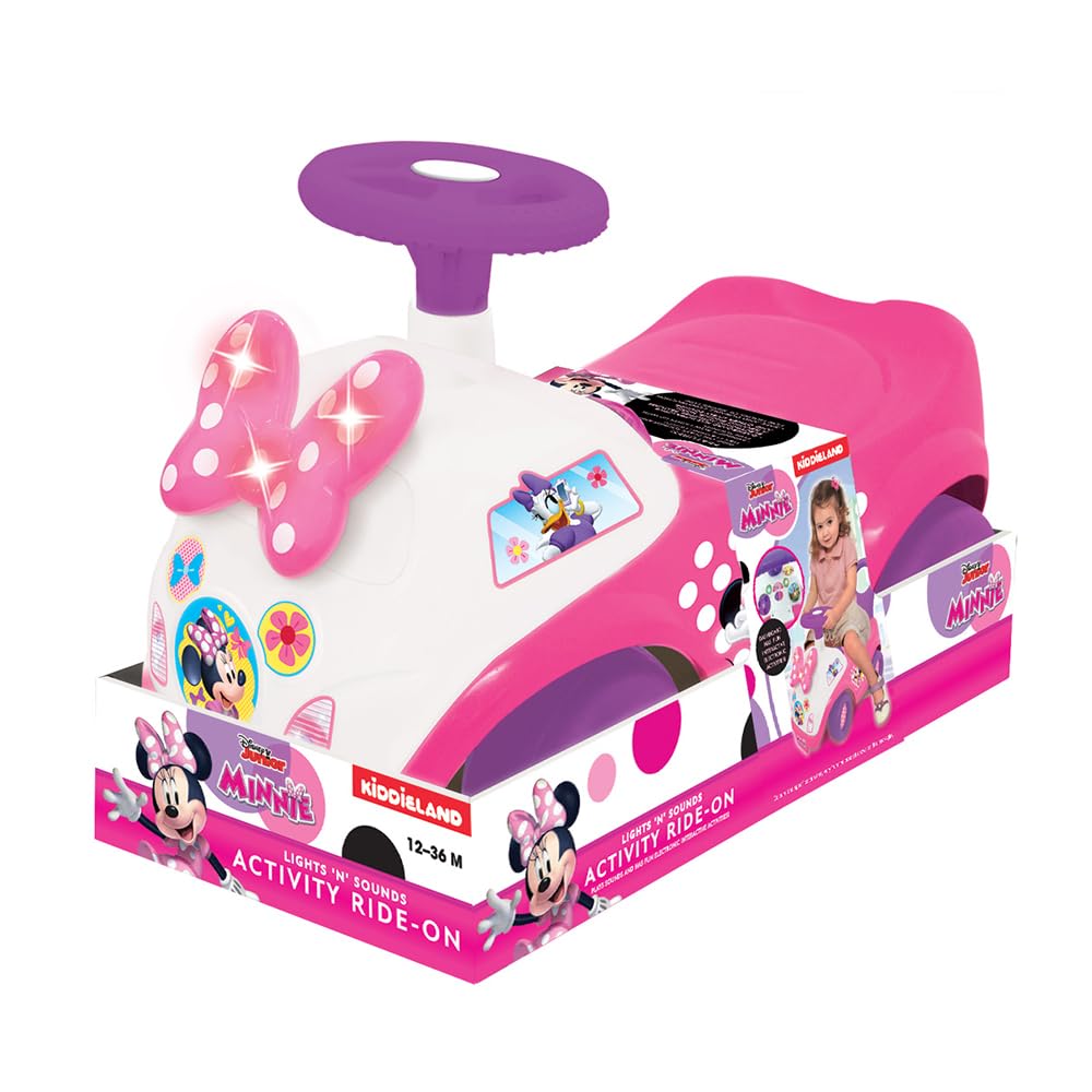 Sport1 Camioncino Minnie Ride-on. Camioncino Giocattolo per Bambini di Minnie. Macchinina cavalcabile Bambino 1 Anno-3 Anni. Primi Passi con Volante per Bambini e luci. Antiribaltamento. Prima Auto.