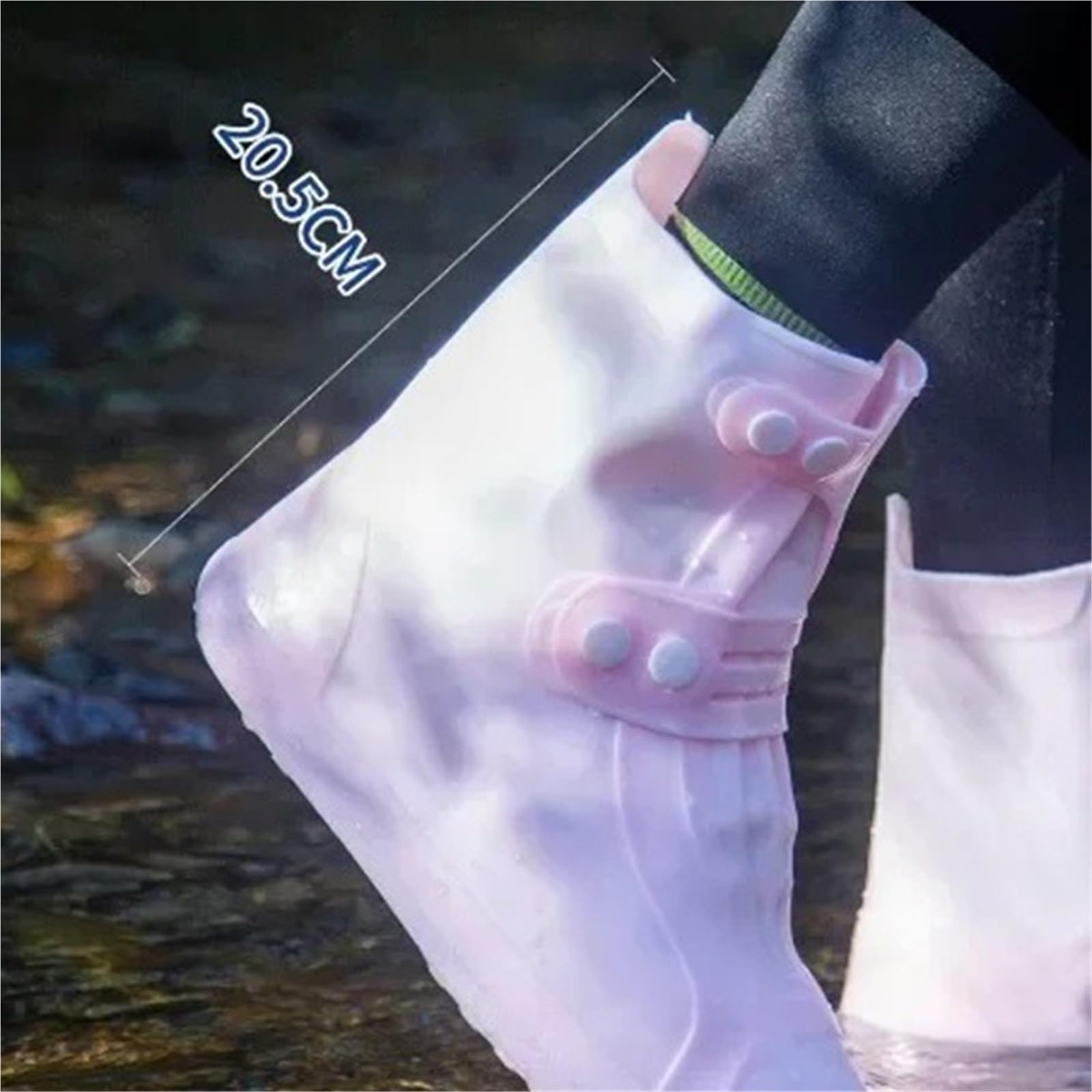Cubre Zapatos Cubiertas de zapatos de silicona antiincrustantes, cubiertas impermeables for zapatos, cubiertas for botas for la lluvia, cubiertas de zapatos gruesas reutilizables for exteriores(White-