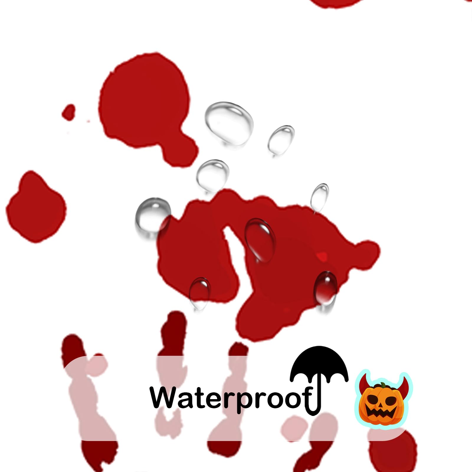 Uiiooazy Halloween Duschvorhang – Blutige Hände Design – Wasserdicht, 183 X 183 Cm – Mit Haken