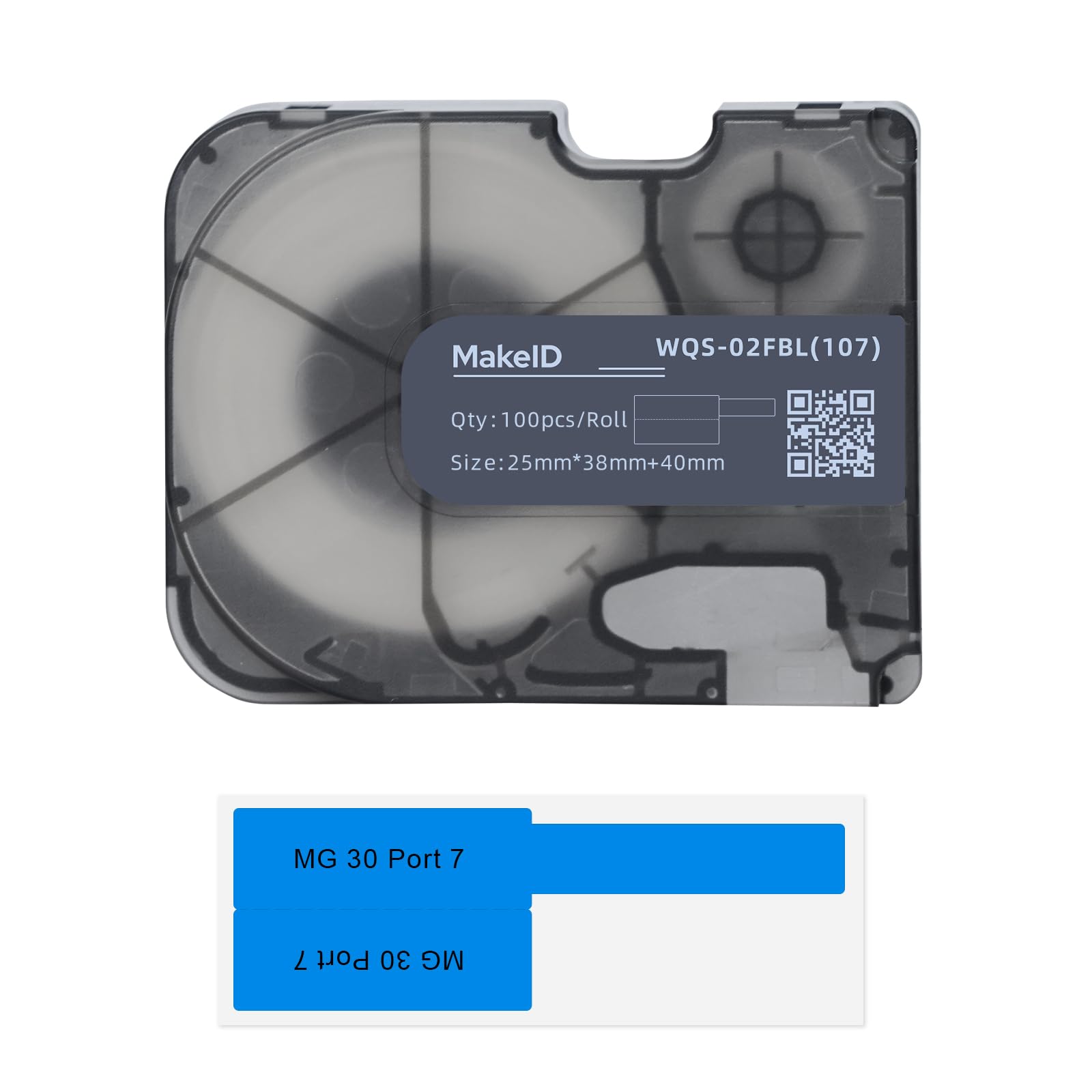 MakeID P31S P-Flag Matte Polypropylene Labels with Ribbon Label, Indoor Outdoor Wire and Cable, DataCom Labeling