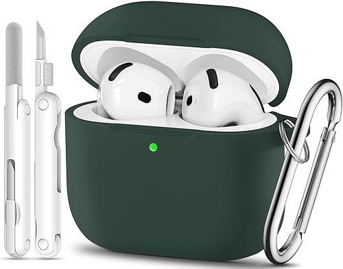 Miniatura 50 de Funda para AirPods 4, color rosa con kit de limpieza, funda de silicona suave para Airpod 4, compatible con Apple Airpods de 4ª generación 2024,