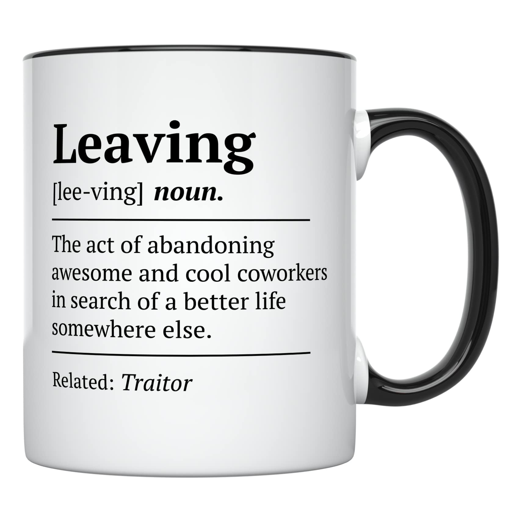 YouNique DesignsGoing Away Mug for Coworker And Boss, 11 Ounces, Coworker Leaving Coffee Cup for Women and Men, Promotion Coffee Mug for Women, Goodbye Mugs for Coworkers Women (Black Handle)