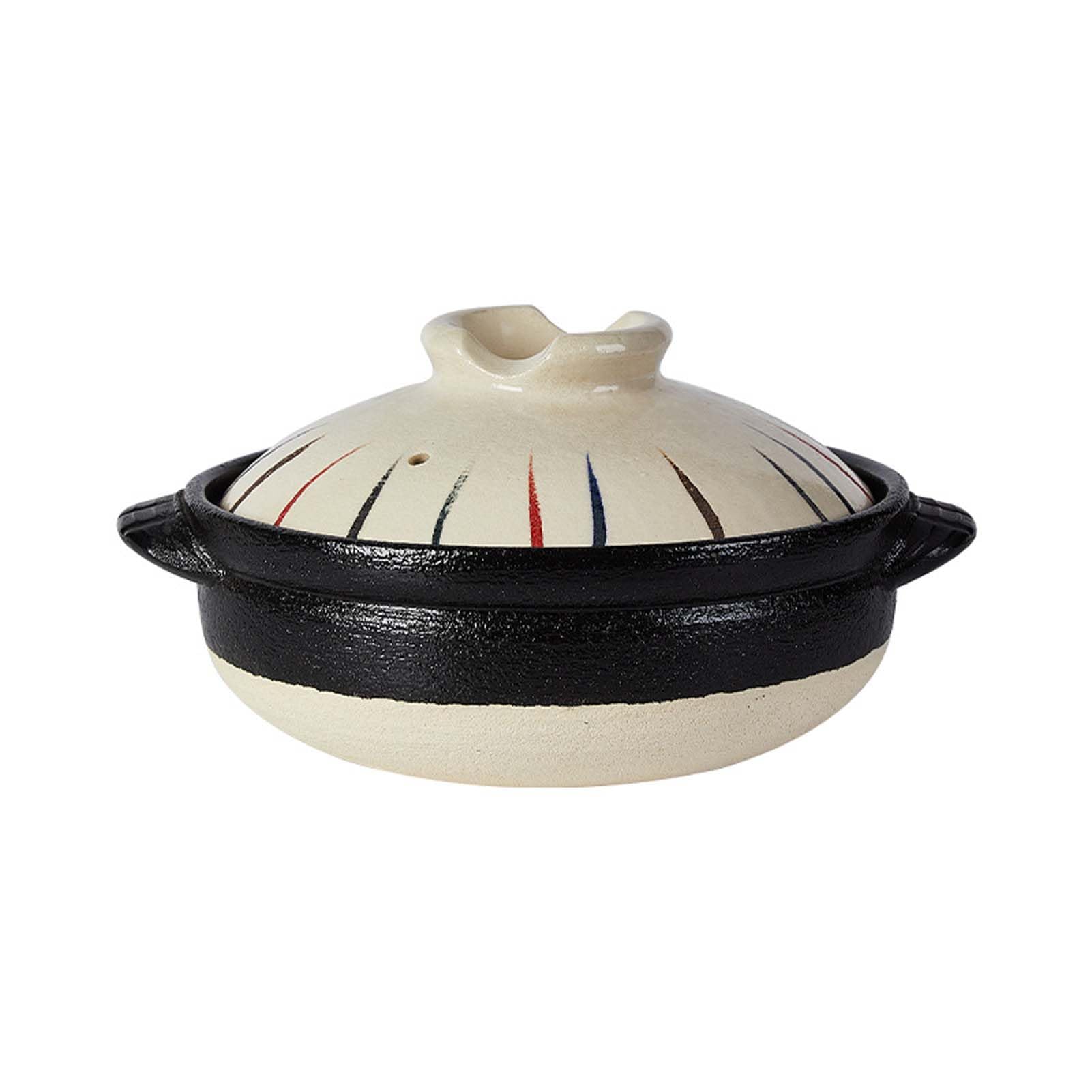 Ceramiczny garnek do duszenia z pokrywką, ceramiczny garnek do gotowania w wysokiej temperaturze, gliniany garnek do gotowania, garnek do zupy, naczynia kuchenne w stylu Dutch Oven