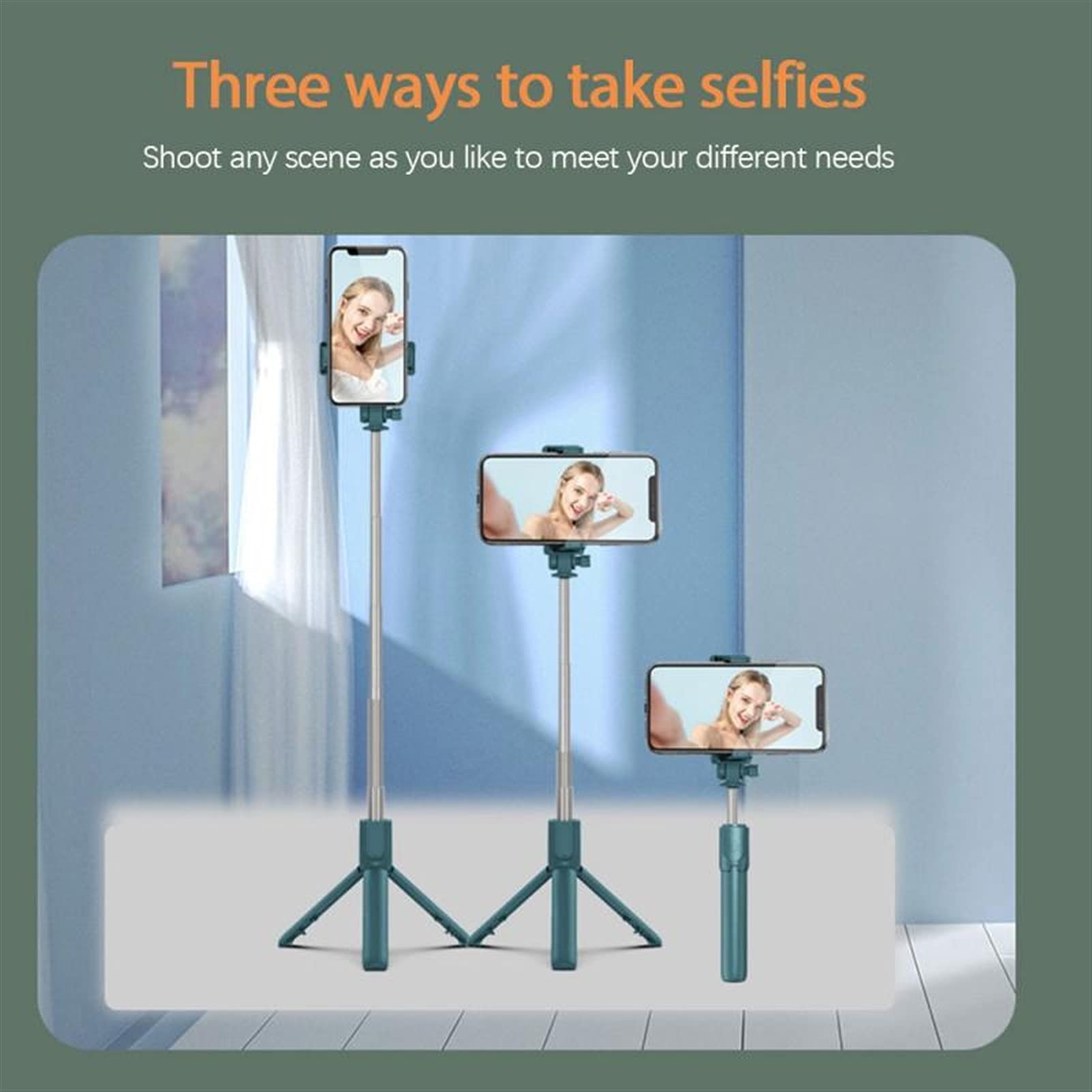 SCRUBY 4 in 1 accessori senza fili del bastone di selfie di Bluetooth con i monopiedi pieghevoli del treppiede