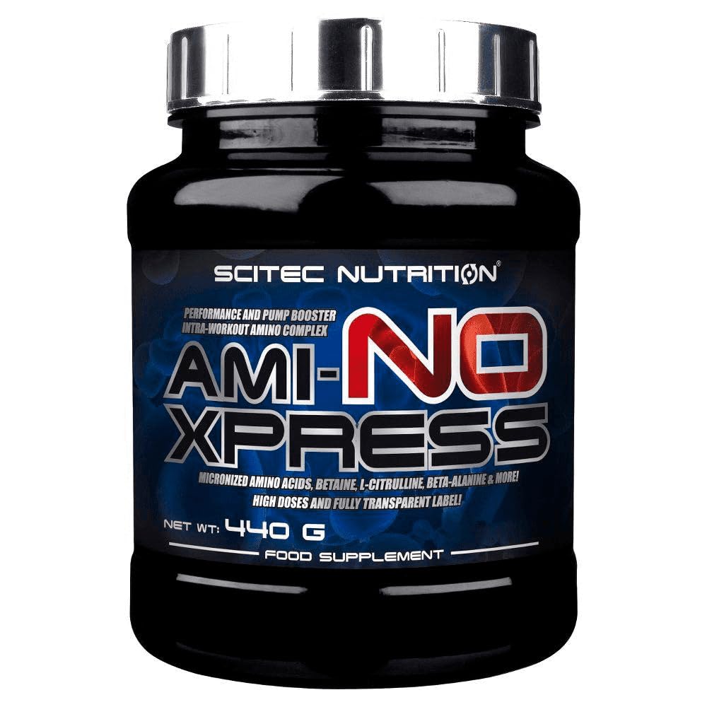 Scitec Nutrition Ami-NO Xpress | Proporción 2:1:1 de BCAA micronizados | 5000 mg de BCAA por porción | Sin cafeína | Sin azúcar, 440 g, Té de Melocotón