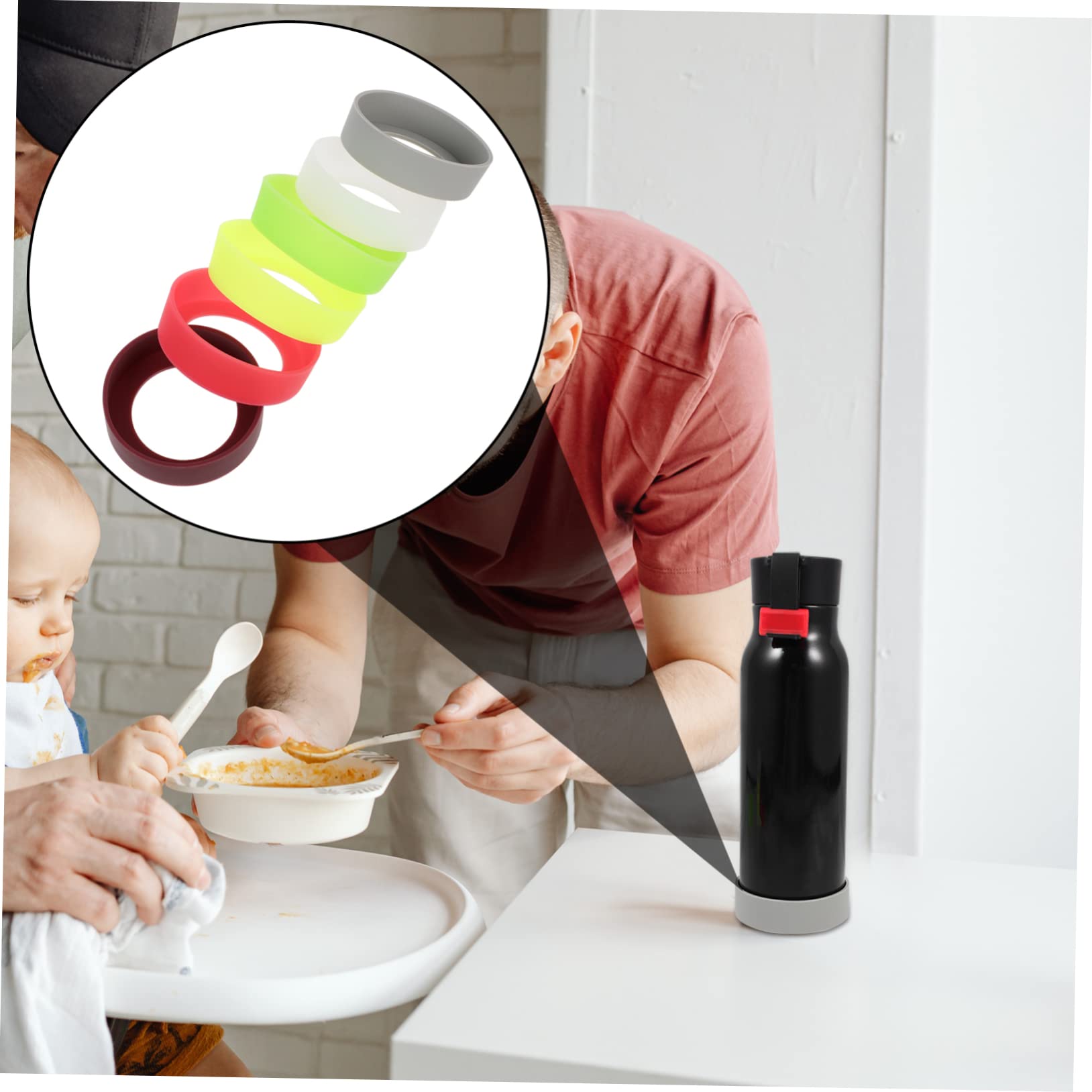 PRETYZOOM 48 Uds Funda De Silicona para Taza Funda para Taza para Bebidas Calientes Fundas para Botellas con Aislamiento Térmico Fundas Simples para Botellas Funda para Taza con