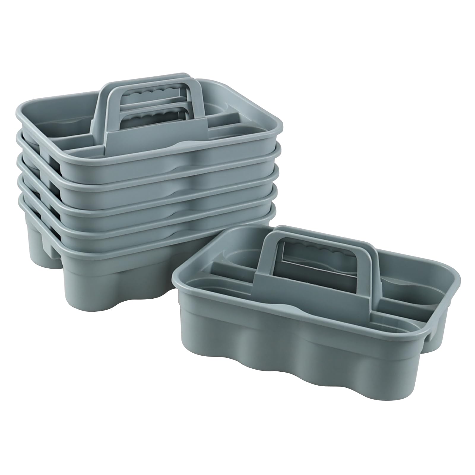 Waikhomes 6-Pack Plastic Shower Caddy Tote Portable Storage Caddy Basket Organizer with Handle Commercial Caddy Tray Tool Organizer
