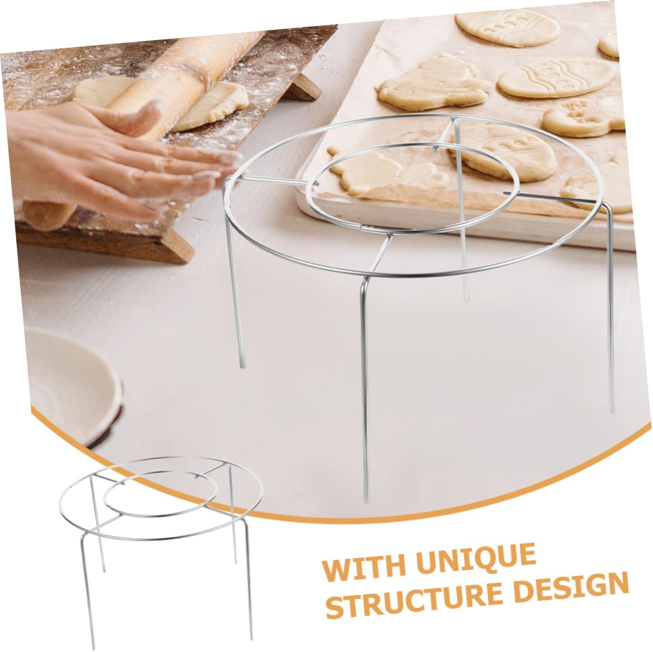 3pcs Stainless Steel Cake Cooling Rack Versatile Baking Rack for Cakes Heavy Duty Wire Design Cooling for Home and Bakery Use