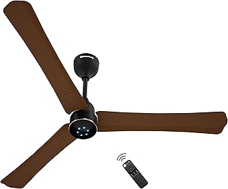 - atomberg Renesa Halo Smart Alexa Enabled 1200mm BLDC Ceiling Fan with Remote | BEE 5 star | High Air Delivery | Low noise | LED Speed Indicator | Sleek Design | | 3 Year Warranty| Matte Brown & Black