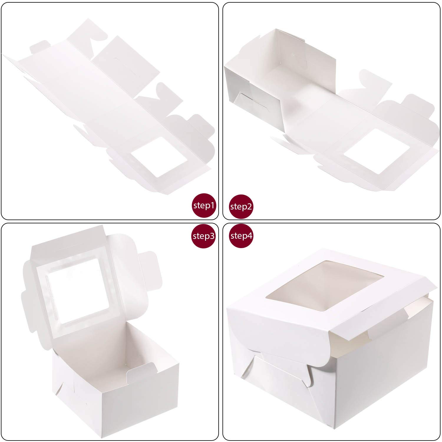 50 Pieces Mini Kraft Paper Box With Window Present Packaging Treat For Homemade Soap Bakery Candy (White