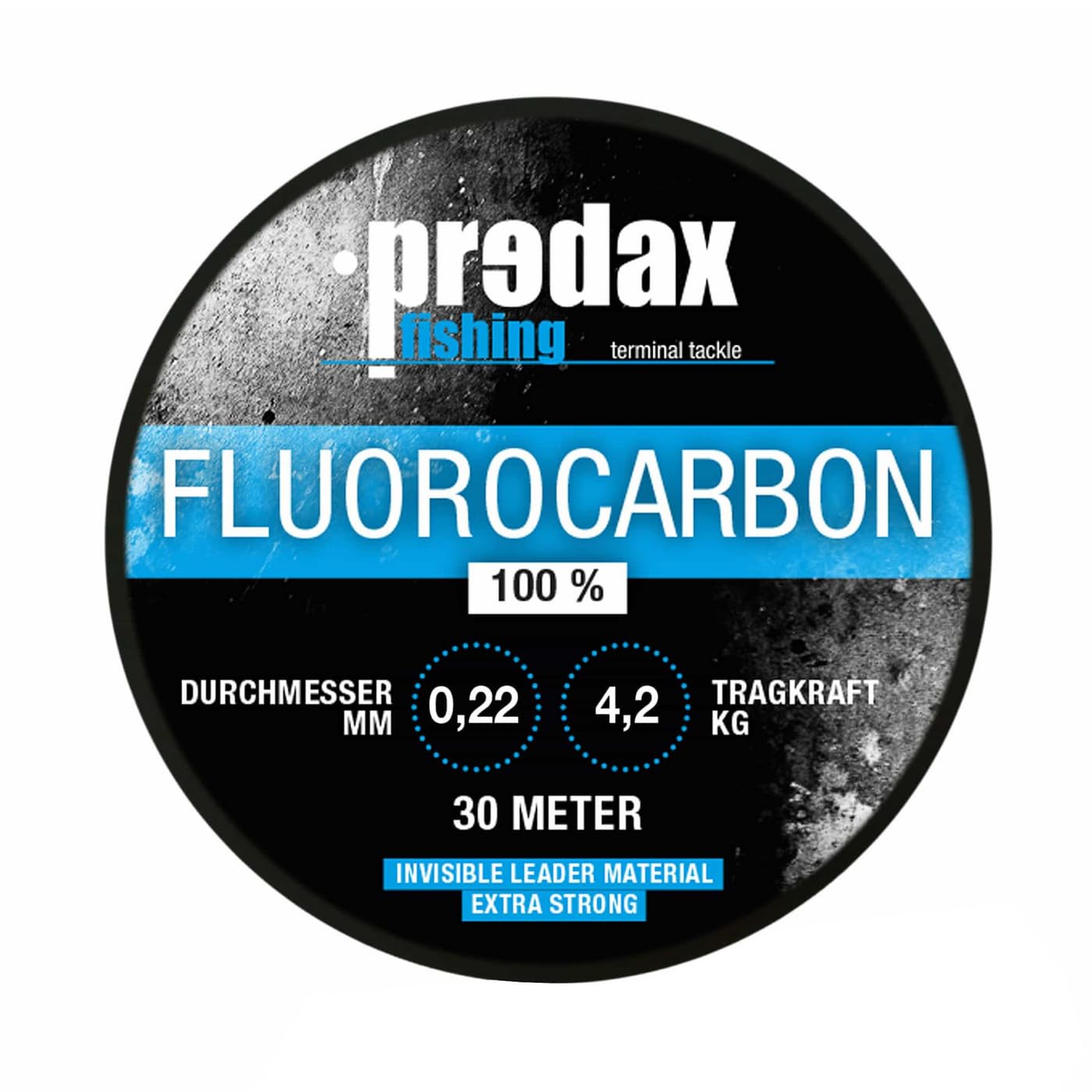 Predax Fluorocarbon - 4 Spulen a 30m (0,22, 0,25, 0,30 und 0,35mm) Angelschnur Barschangeln, Vorfachschnur, Schnur
