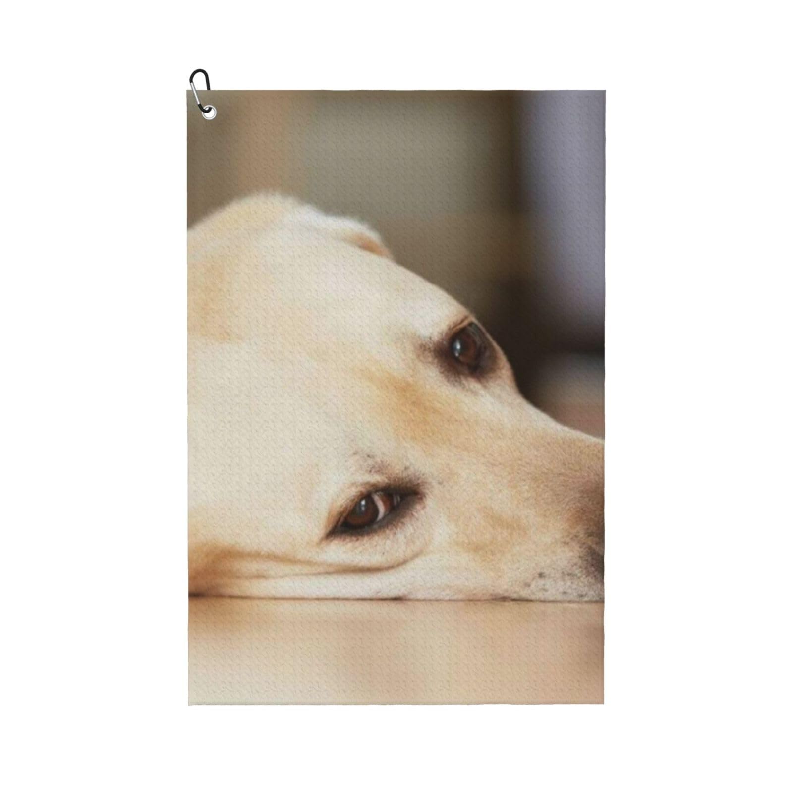 Hnnkloy Yellow Labrador Retriever Print, 16x24 in Portable Waffle Golf Towels with Carabiner Clip for Golf Bag