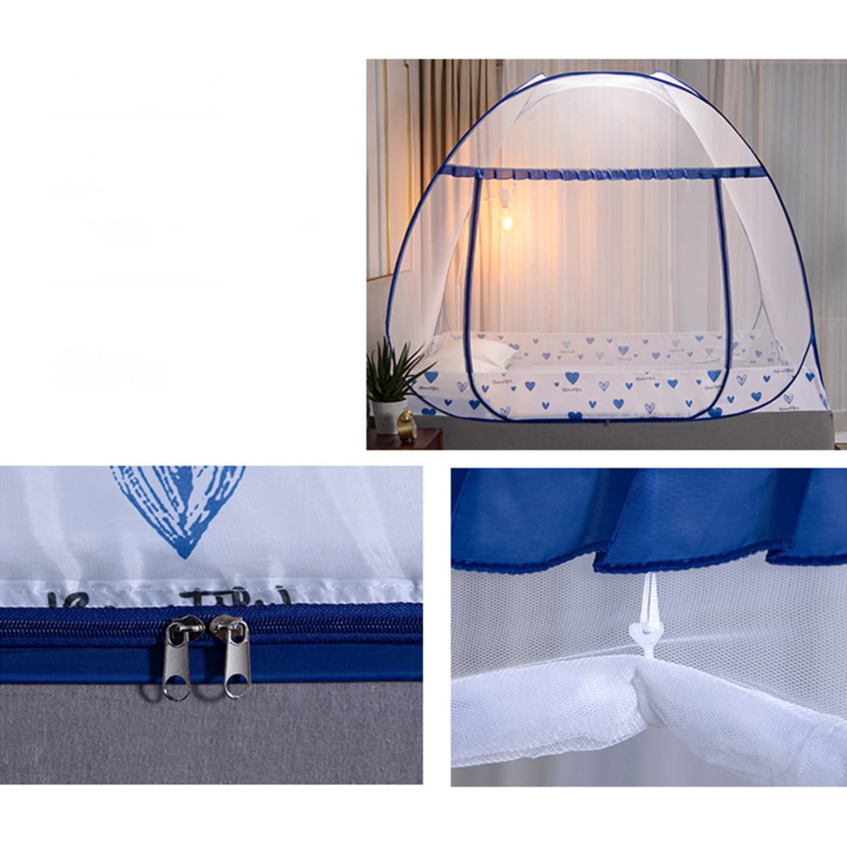 Zanzariera Pieghevole Zanzariera Da Viaggio Portatile Baldacchino Con Staffa Baldacchino Tenda Da Campeggio All'aperto Rete Pieghevole Cerniera Porta Singola
