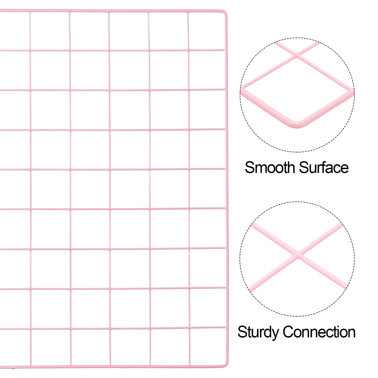 PATIKIL 18"x26" Drahtgitter-Panel, 2er Pack Brett Foto Bilder Memo Anzeige Gitter-Panel Hänge-Organizer Wanddekorations-Panel für Zuhause Büro Hochzeit, Pink