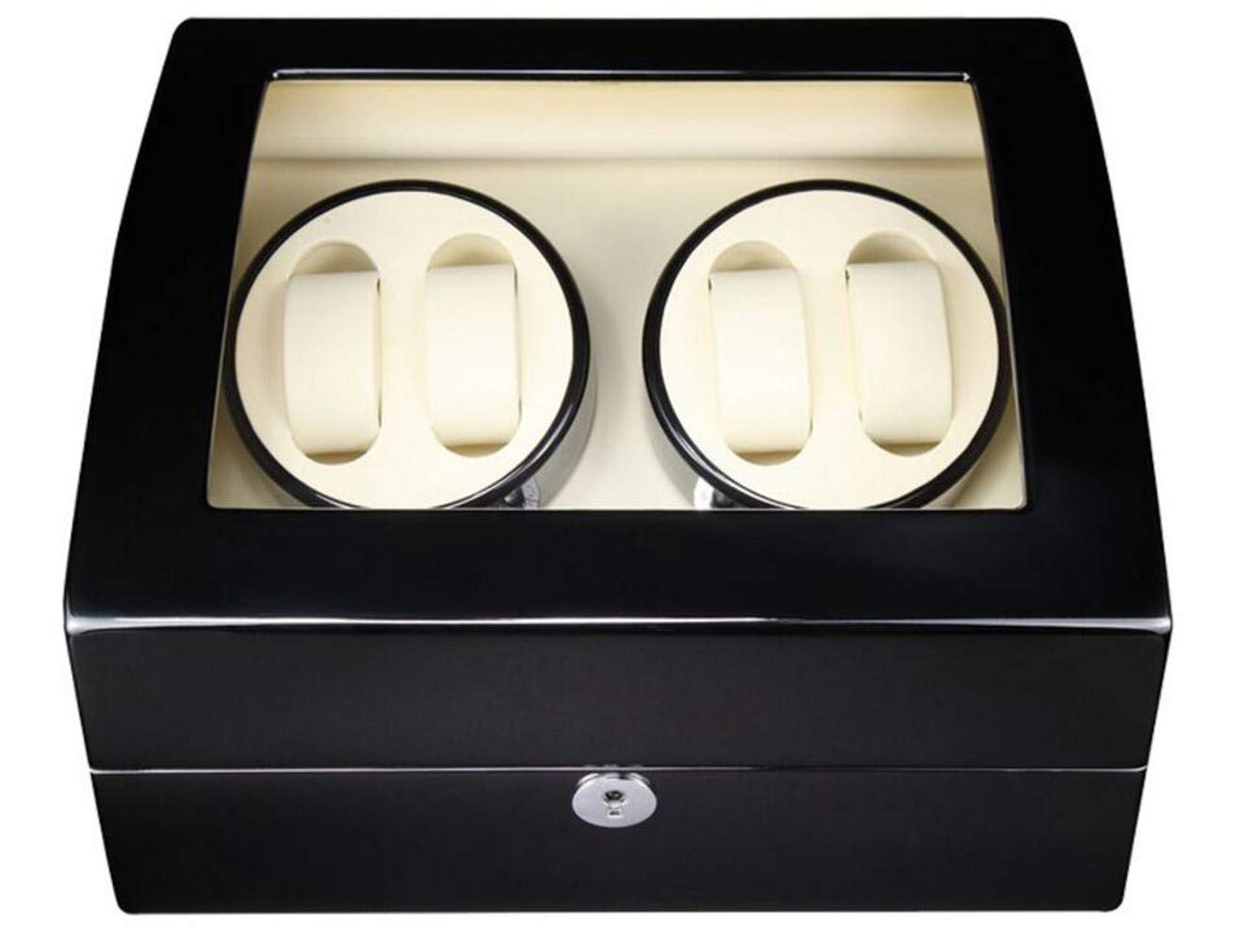 MYUYEE Watch Winder 4+6 Watch Winder Powered - Wooden Silent Watch Case Watch Box Watch Cases Watches Boxes Winders Storage Case Black Watch Winder