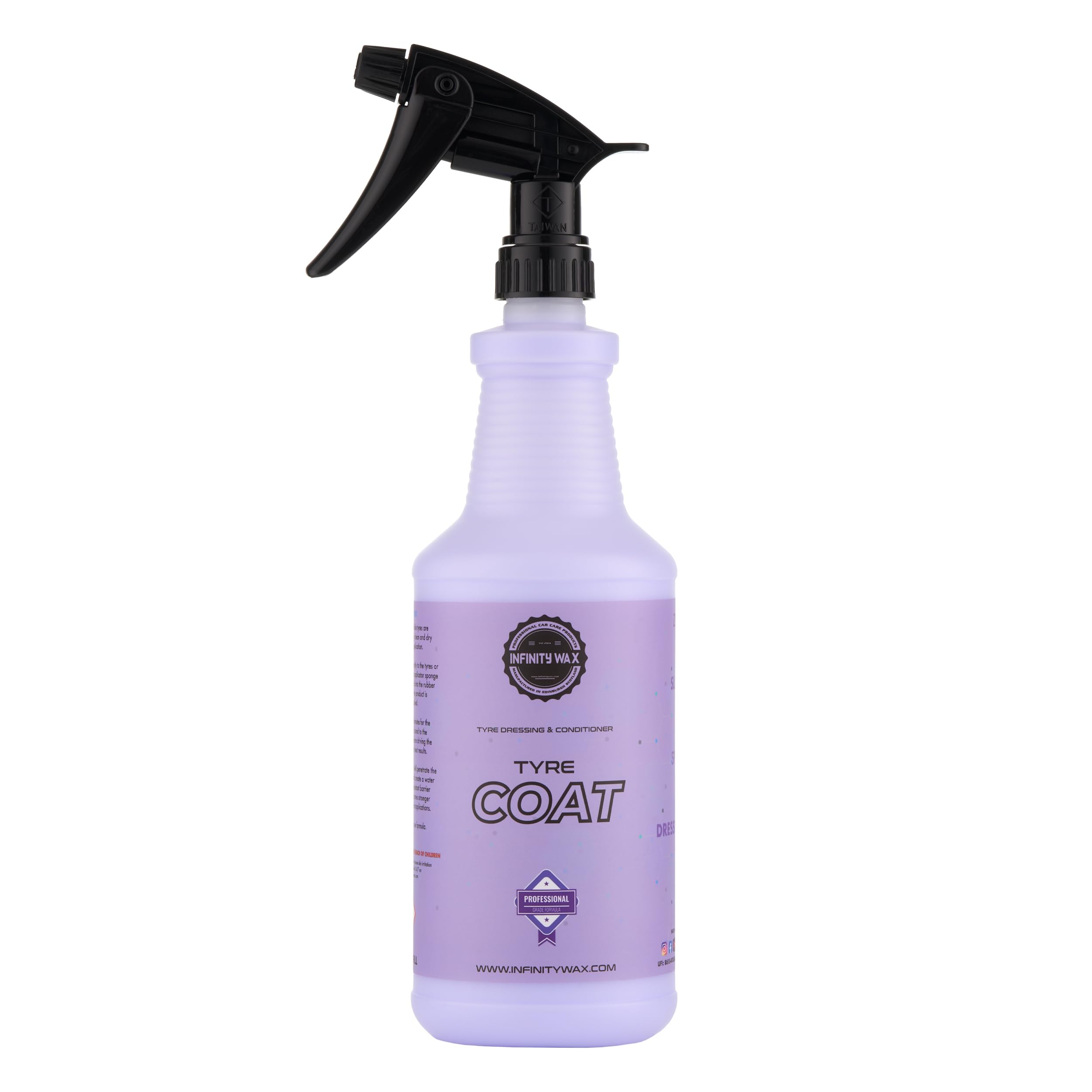 Infinity Wax Tyre Coat 1L SiO₂ Sprayable Tyre Dressing with OEM Satin Finish, Long Lasting, Water-Based Tyre & Trim Coating Repels Dirt & Water, Coconut Scented