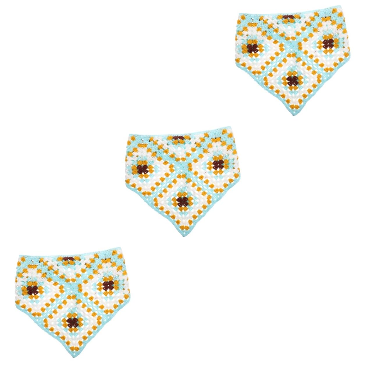 Healeved 3 Piezas diadema triangular diademas trenzadas lazos para el cabello de colores hair topper bandana turbantes pañuelo para la cabeza para mujer bufanda para el cabello tela Blue