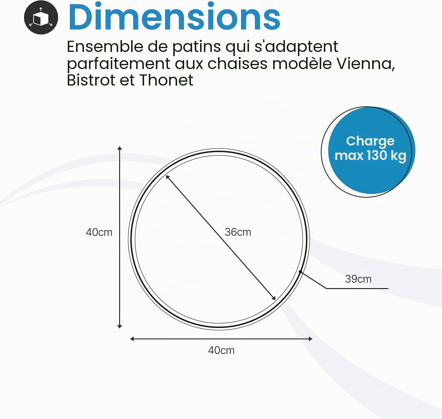 Tomaino - Coussins de chaise ronds, pièces de rechange en paille pour chaises Vienna, Bistrot, Thonet - 10 pièces (blanc)
