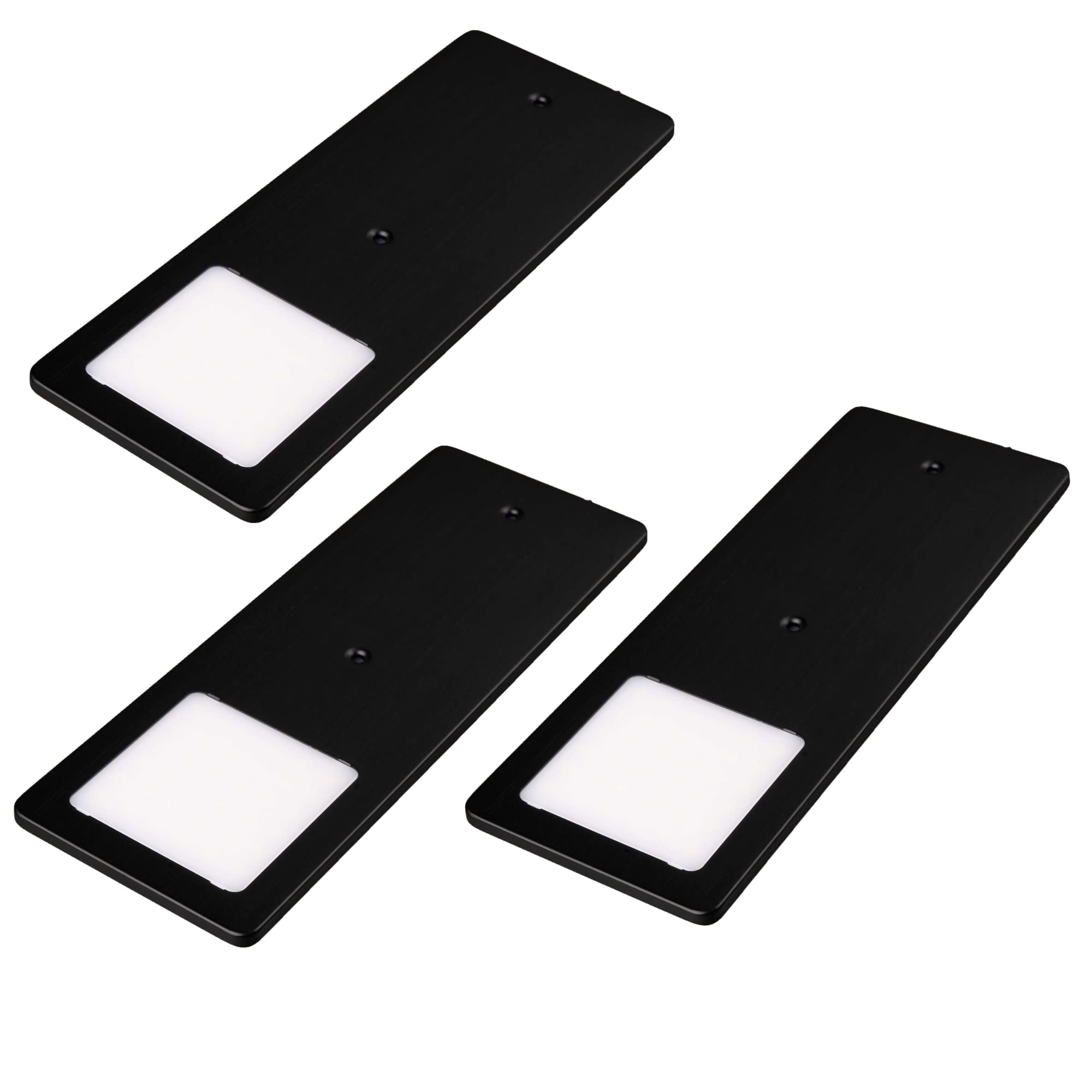 kalb | Luces LED bajo armarios negro 5W- luz muy plana cocina foco empotrable foco empotrable (Lote de 3 blanco neutro)