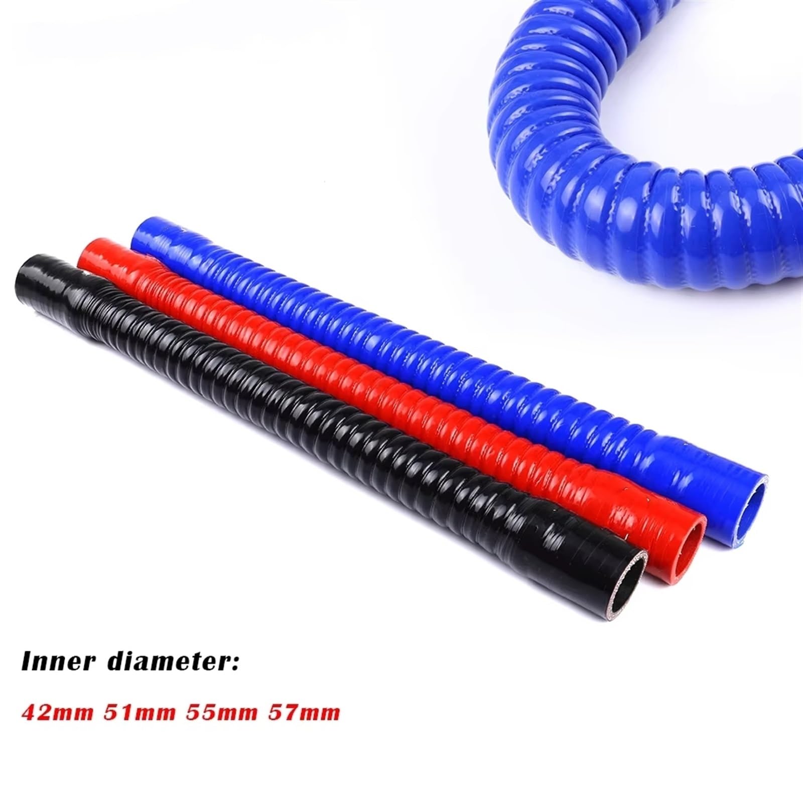 Tuyau D'Admission D'Air Turbo ID 42 51 55 57 Mm Tuyau Flexible En Silicone Pour Radiateur À Eau, Tube Pour Prise D'air, Tuyau De Jonction En Caoutchouc Haute Pression Pour Toyota Durite Admission Air(